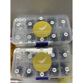 LASH BY HOLLY PRE-MADE HAND MADE LASH FANS- MIX LENGTHS 9-16MM. D CURL. 800 FANS EACH BOX. (5D800FAN-CC)