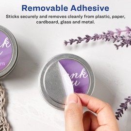 Avery Matte White Removable Round Labels with Sure Feed Technology, Print-to-The-Edge, 1.5" Diameter, 500 Removable Labels, Laser/Inkjet Printable Labels