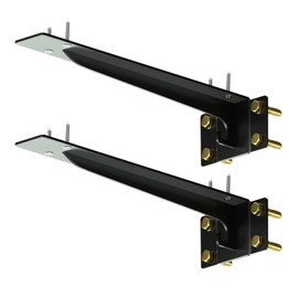 Matutinus Heavy Duty Shelf Brackets， with Hanging Hook L Shelf Bracket， 12 Inch Fireplace Mantel Brackets, Countertop Support Brackets， Structural Reinforcement Design Max Load 800Lbs(Black Set of 2)