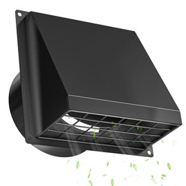 Hon&Guan 4 Inch Dryer Vent Cover Outside with Removable Mesh, Wall Mount Extractor Vent with Rubber Cushioned Non-Return Flap, High Quality Iron Outside Dryer Vent Cover for House