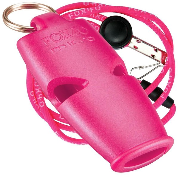 Fox 40 Micro Pealess Safety Whistle with Lanyard 110 dB Pink 9513-0408