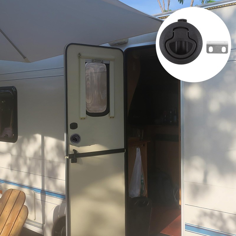 WINOMO Black Locking Flush Pull Slam Latch Hatch Lift for