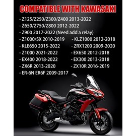 LED Turn Signal Indicator Lights Compatible with Kawasaki NINJA 300 400 650 H2 ZX-25R ZX-6R ZX-10R Z400 Z900 Z1000 (B-Smoke Lens)