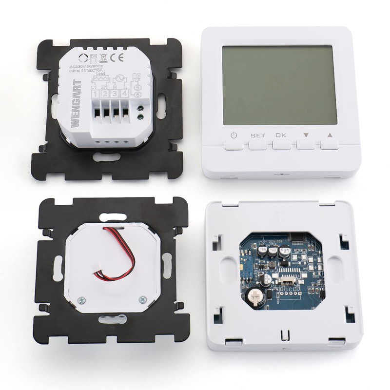 Wengart Electric Heating Thermostat Digital Programmable WG02B05, LCD Touch Screen,