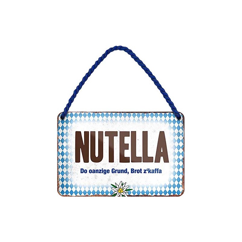 schilderkreis24 - Tin Signs Funny Bavaria Saying "Nutella" Bavarian Decorative