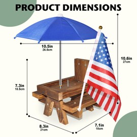 Squirrel Feeder with Umbrella Squirrel Table Feeder with Sturdy Squirrel Feeder with Corn Cob and Peanut Tray Holder Sturdy with Solid Structure Easy to Install (Blue Umbrella)