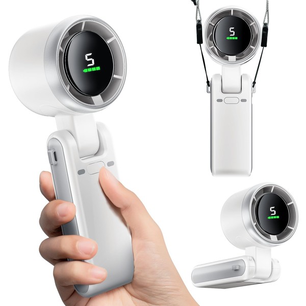 Commem Portable Handheld Mini Fan, Foldable Powerful Winds Turbo Fan,