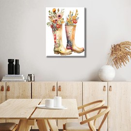 Farbe nach Zahlen für Erwachsene Kinder Aquarell Schuhe für Blumen Erwachsene DIY Farbe nach Zahl Vintage Floral Arts Craft Farbe nach Zahlen Kits Nordic Modern Home Wall Decor 16"x20" Rahmenlos