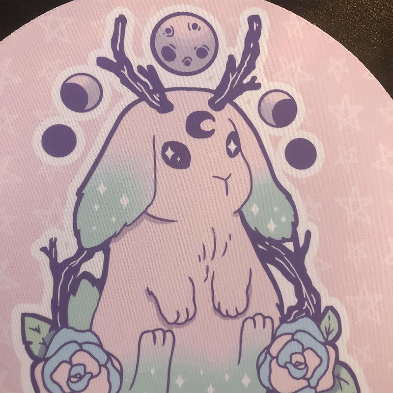 Spooky Kawaii Pastel Goth Mouse Pads - 3mm Thick, 20cm