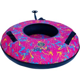 Rigma Snow Tube - Heavy Duty Snow Sleds | Hard Plastic Bottom, High Speed Tubes, - Pink