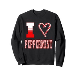 I Love Peppermint Candy Cane Christmas Peppermint Xmas Sweatshirt