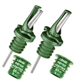 Poura Oil and Vinegar Bottle Pourer | Keeps Oil and Vinegar Fresh with Airtight Pourer Caps | Use Your Own Bottle Set | Dishwasher Safe