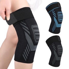 Yasdyri Knee Brace with Adjustable Strap Knee Support for Women and Men Compression Knee Sleeves for Arthritis, Tendinitis, Meniscus Tear, Running, Gym, Sports 1 Pack (Black, XL)