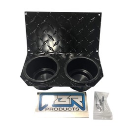 Black Diamond Plate Jumbo Cup holder Fits Honda Pioneer 1000