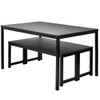 Black Dining Set with Bench,JULYFOX 3 Piece Modern Dining Room