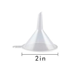 WELANGBN Small Funnel, 2inch Clear Plastic Mini Funnels for Science Lab Bottle Filling Liquid, Essential Oils, Perfume(10 Pack), Transparent
