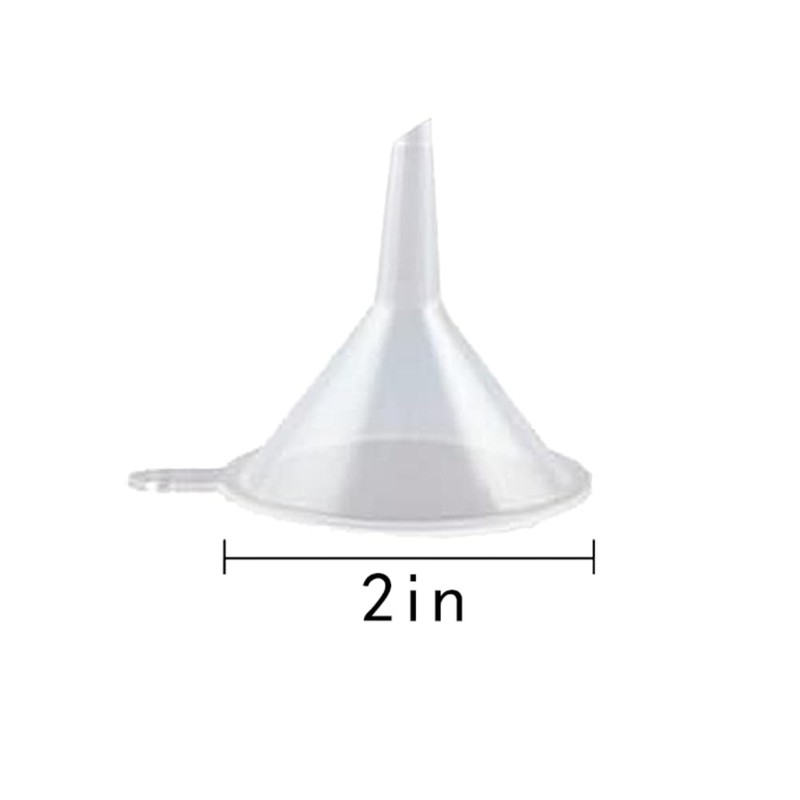 WELANGBN Small Funnel, 2inch Clear Plastic Mini Funnels for Science