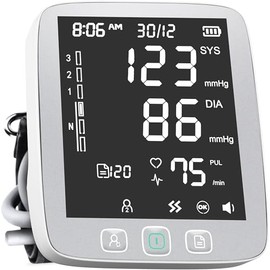 2024 Blood Pressure Machine Automatic Upper Arm Monitor - Adjustable Digital BP Cuff Kit, Largest Backlit Display, Includes Batteries, Carrying Case, 200 Sets Memory