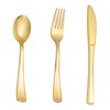 N9R 160pcs Gold Plastic Silverware - Gold Plastic Utensils Set