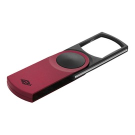 Wedo 2717602 Leuchtlupe Swing-It Kunststoff, 3-fach Vergrößerung, Ausschwenkbare Linse, Automatisches LED Licht 11, 2 x 5, 0 x 1, 3 cm, inkl. Batterien, rot-metallic