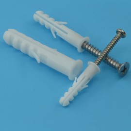 300 PCS White Wall Plugs, Expansion Nail Plugs, Plastic Screw Plugs