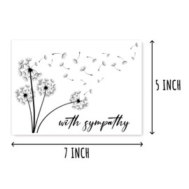 SMHGifts Sympathy Card - Dandelion Sympathy Card - 5x7 inches - Yellow - Contemporary Floral