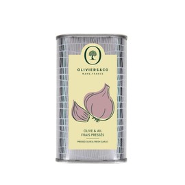 Fresh Garlic Olive Oil by Oliviers & Co. | Cold Pressed Extra Virgin Olive Oil | Everyday and Cooking EVOO from Italy | Gourmet Flavored Oil in Tin Can | (8.45 Fl Oz (Pack of 1), Fresh Garlic)