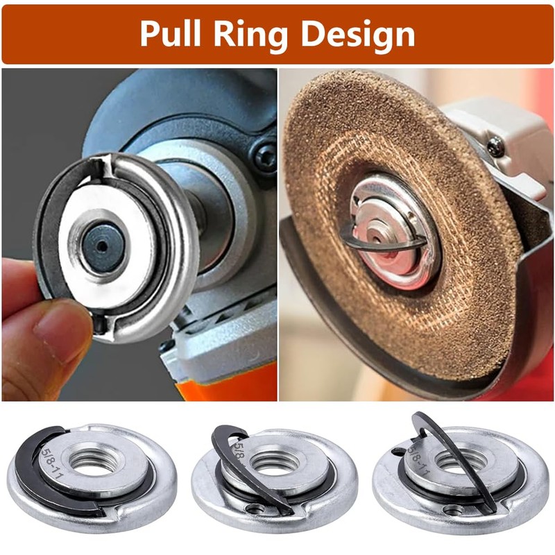 Saipor 2Pcs Angle Grinder Flange Nuts with 5/8-11 Inch Thread,