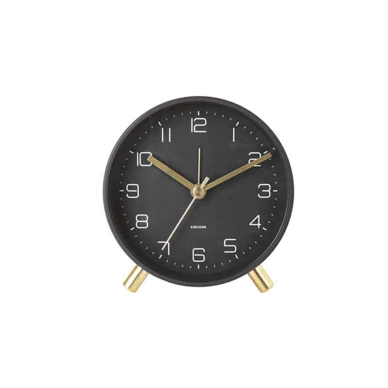Karlsson Alarm clock 'Lofty' (Black), Metal, 11 x 4,5 x