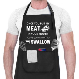 Funny Cooking Aprons for Men Gifts for Dad, Husband, Boyfriend, Brother, Men Unique Birthday Gifts Funny Aprons for Men Women Cool BBQ Baking Grilling Kitchen Chef Apron