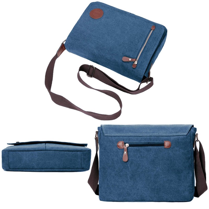 Bolsa de mensajero de lona clásico para hombres y mujeres,