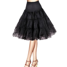 Petticoat Underskirt 50s Krinoline Hoopless Dress Tutu Petticoat Dress 50s Tulle Skirt Kids Rockabilly Net Petticoat Skirt Crinoline Vintage Retro Multiple Colours Skirt Swing Dress - A-Line 54