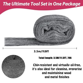 4 Pack Steel Wool, 11.5FT 0000 Steel Wool for House & Garage - Keep Mice Away from Holes, Pipelines, Vents in Garden, House; Protect Commercial & Residential Properties from Rats and Mice