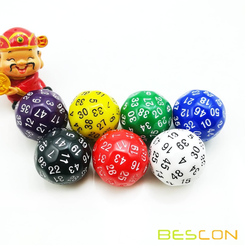 Bescon Polygonal Polyhedral Dice, 50 Sides Dice, D50 Die, 50