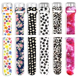 XINGMALY 6-Pack Compatible with Aolon Curve Smartwatch Bands, 22mm Soft Silicone Pattern Floral Strap Bands for Aolon Curve 2.01" Watch