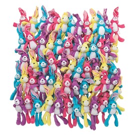Fun Express Bulk Long Ear Plush Bunnies - Set of 72 - Easter Stuffed Animal Toys