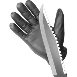 normani Genuine Leather Quartz Sand Security Gloves with Cut Resistant Kevlar Leather Gloves SEC Gloves with Quartz Sand Filling Safety Gloves Police Service Gloves Size L