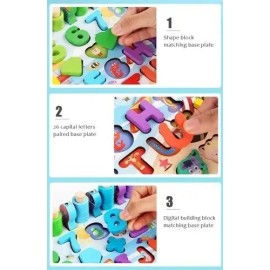 Tablero Juego Educativo Montessori Pesca Letra Número Animal                                                                                          