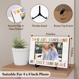 MVZX You Are Sunshine Picture Frame, Inspirational Quotes Wooden Photo Frame With Stand For Office Home, Encouragement Desk Decor For Her, Cheer Up Gifts For Women Sister Friend Daughter Wife, A15