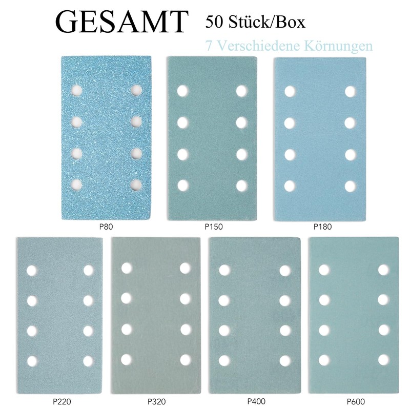 Sanding Sheets Set of 50 Sandpaper Sanding Sheets 70 x