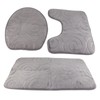 3 PCS Bathroom Mat Set Stone Embossed Toilet Lid Cover