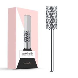 MelodySusie 4X Coarse Large Barrel Nail Drill Bit 3/32'', Professional Tungsten Carbide Nail Bit for Acrylic Gel Nails Fast Remove Manicure Pedicure Polishing, Two Way Rotate, Nail Salon Supply