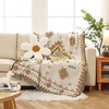 LumiSyne Throw Blanket Double-Sided Available Cotton Woven Blanket With Tassel