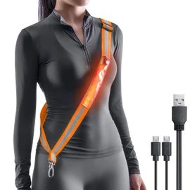 Todoxi LED Belt Reflective Sash for Walking at Night, High Visibility Adjustable Night Running Safety Gear Rechargeable LED Light Up Running Belt Reflective Gear for Runners Walkers Men Women