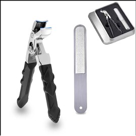 Pro Nail Clippers for Seniors Ergonomic Angled Head Nail Clippers for Thick Nails Large Angled Head Toenail Clipper for Thick Nails Nail Cutter Trimmer with Catcher for Tough Toenails (1 Set)