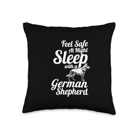 GSD - Feel Safe at Night, Sleep with a German Shepherd Dog Throw Pillow