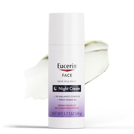 Eucerin Skin Balance Night Cream, Sensitive Skin Face Moisturizer, 1.7 OZ | Sensitive Skin Face Moisturizer Enriched with Tri-Balance Complex and Provitamin B5, All Skin Types, Dye and Fragrance Free
