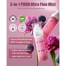 PDRN NAD+ Peptide Serum Mist, Hydrating Face Glow Spray, 4 Hyaluronates, 5 Ceramides, Niacinamide for Moisturizing & Plumping, Firming & Dullness Care