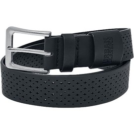Urban Classics Unisex Synthentic Leather Perforated Belt, Faux Leather Belt for Men and Women, Available in Black, Sizes S/M - L/XL, black