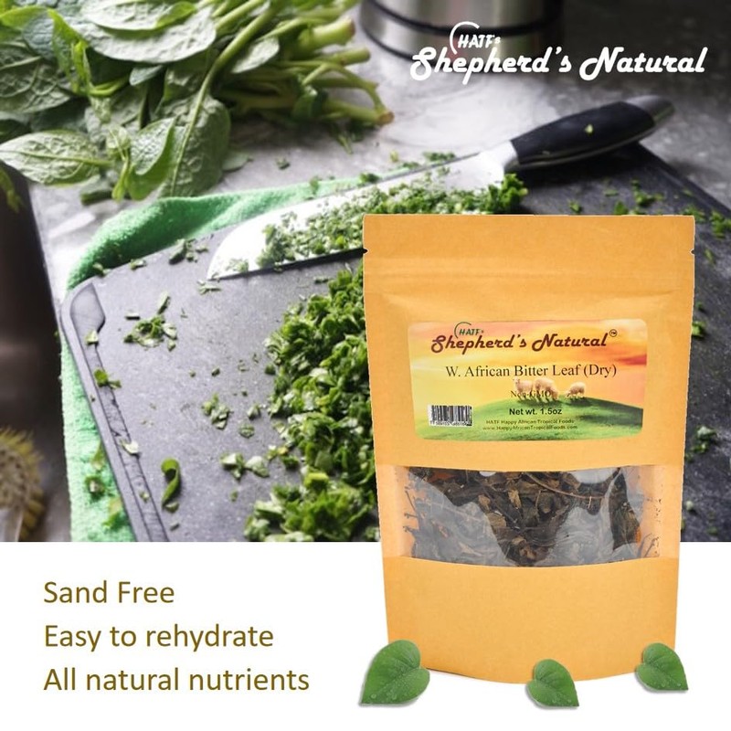 HATF'S SHEPHERD'S NATURAL Bitter Leaf (Dry) – Non-GMO, Sand-Free, All-Natural,